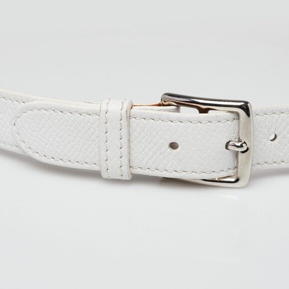 Hermes White/Gold Epsom/Swift Leather Mini Etriviere 4 Tours Leather Wrap - Picture 3 of 7